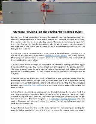 Graydaze- Providing Top-Tier Coating And Painting Services