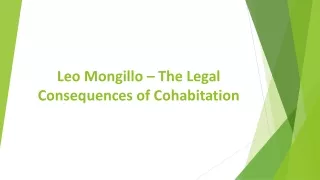 Leo Mongillo – The Legal Consequences of Cohabitation