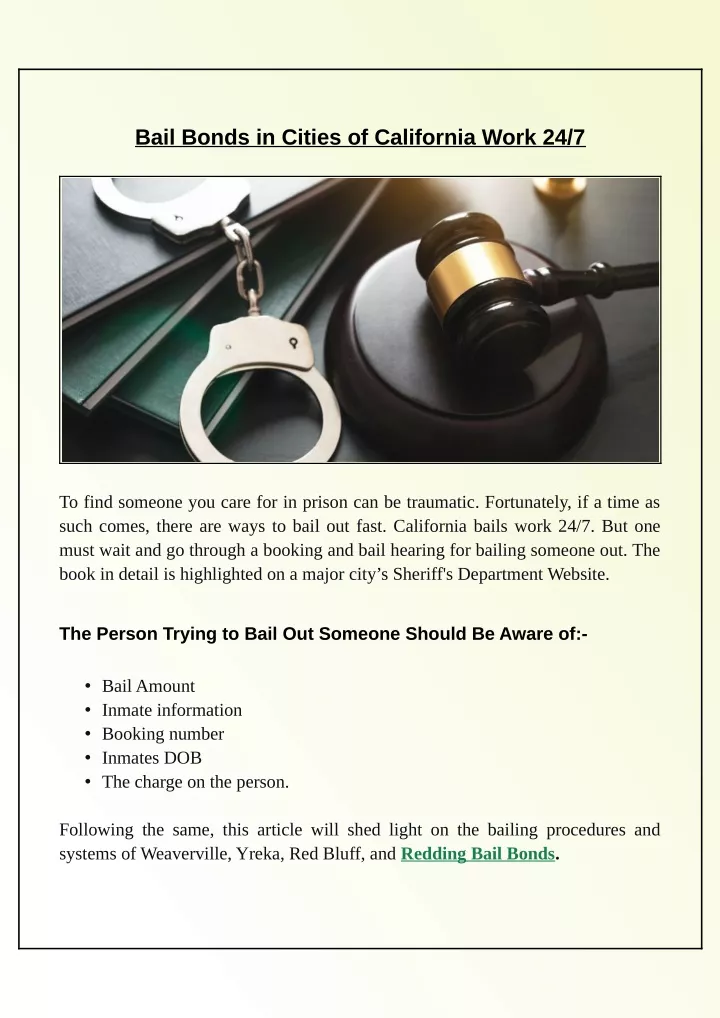 PPT - Best Redding Bail Bonds Company PowerPoint Presentation, free ...