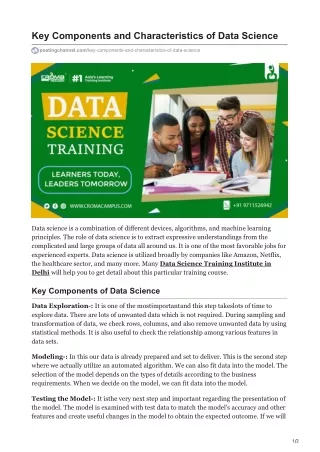 key components and characteristics of data science