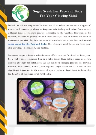 Buy Sugar Scrub for the Face and Body with Let’s Get Well LLC