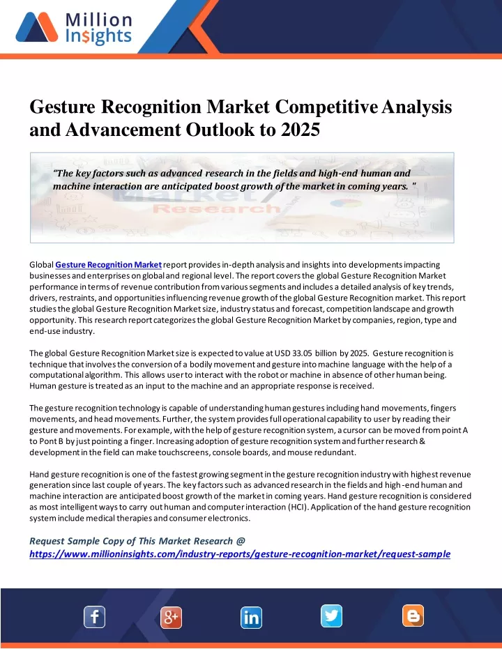 PPT Gesture Recognition Market Size, Prospective Growth and Forecasts