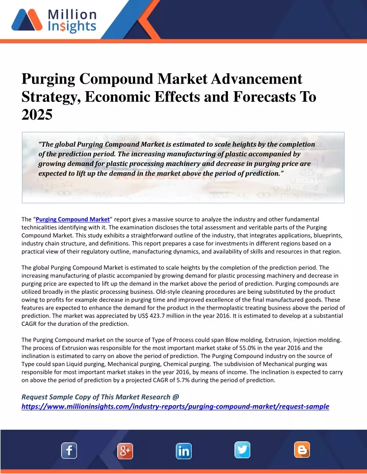 purging compound market advancement strategy