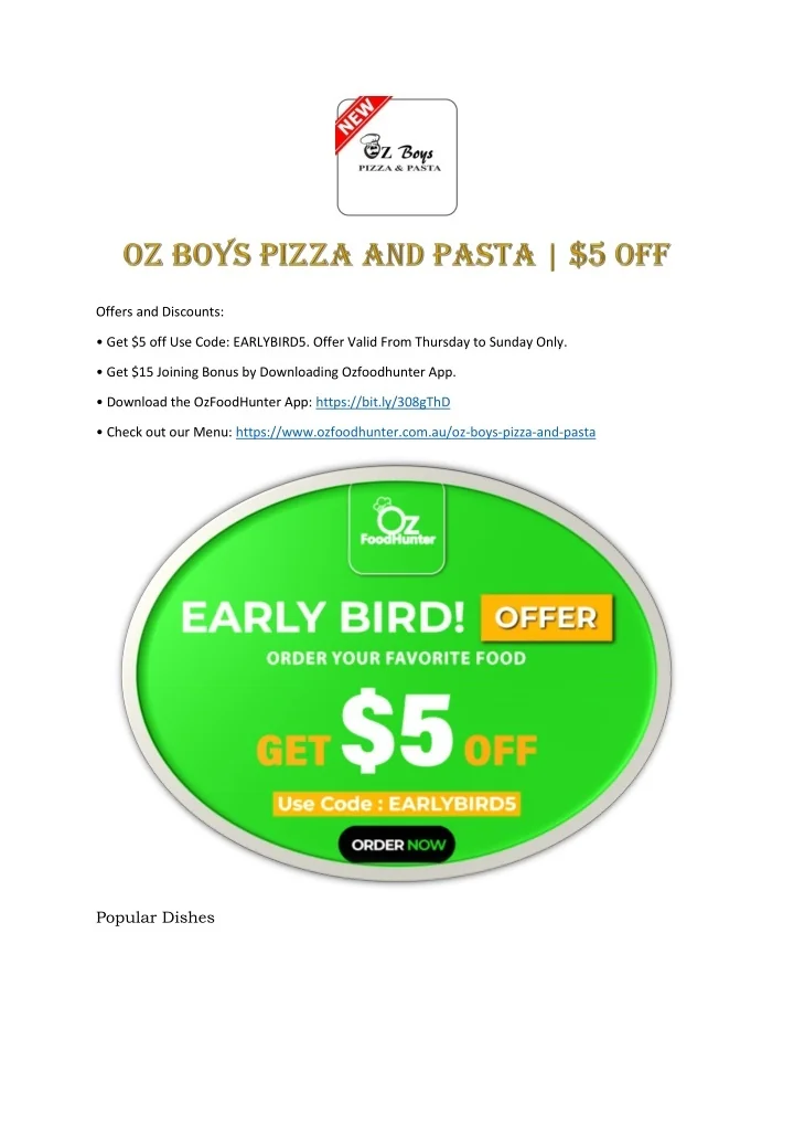PPT OZ Boys Pizza And Pasta EARLYBIRD5 PowerPoint Presentation, free