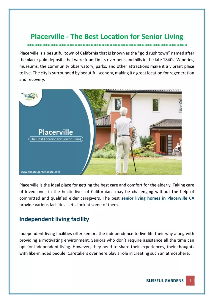 placerville the best location for senior living