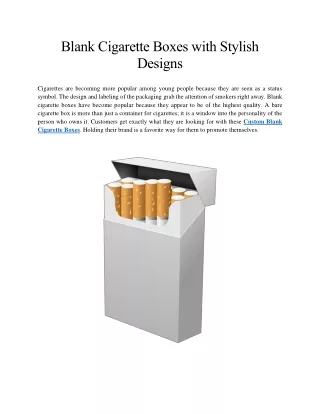blank cigarette boxes with stylish designs