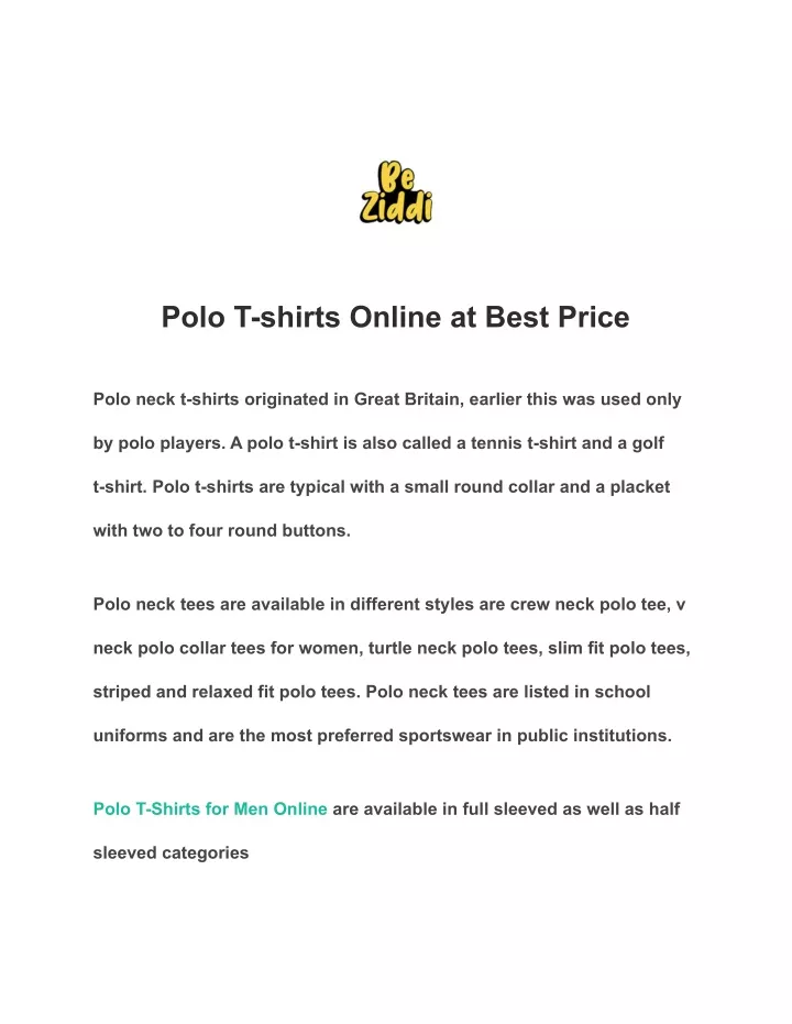 polo t shirts online at best price