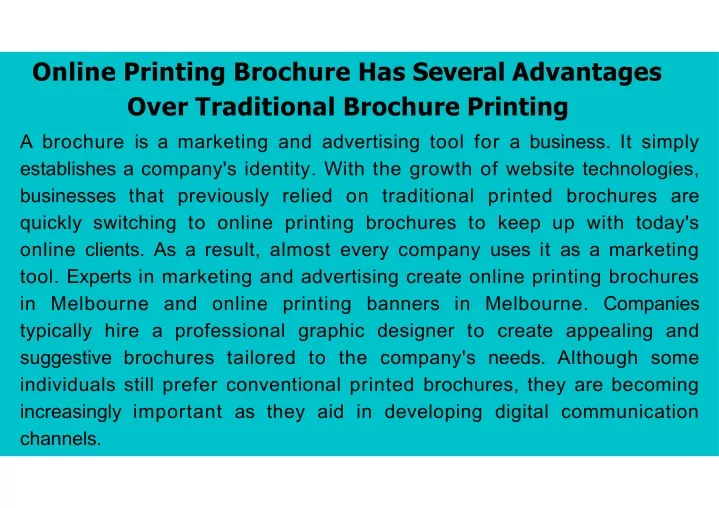 online printing brochure has several advantages over traditional brochure printing