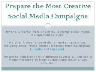 Prepare the Most Creative Social Media Campaigns