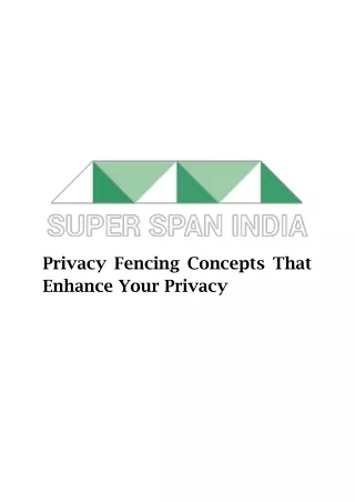 privacy fencing concepts that enhance your privacy