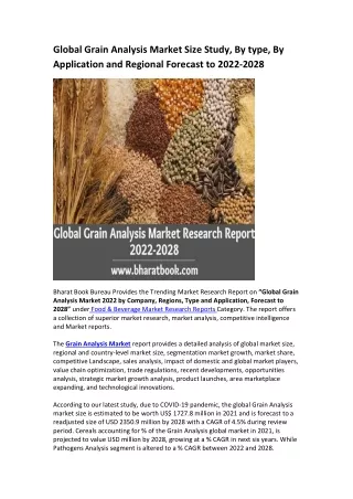 global grain analysis market size study by type