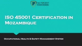 An Information About ISO 45001 Certification in Mozambique