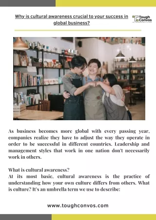 Why is cultural awareness crucial to your success in global business (1)