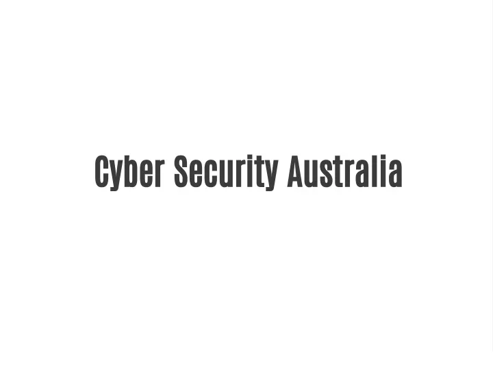 cyber security australia