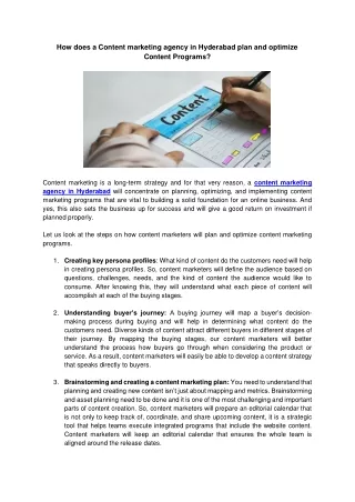 how does a content marketing agency in hyderabad