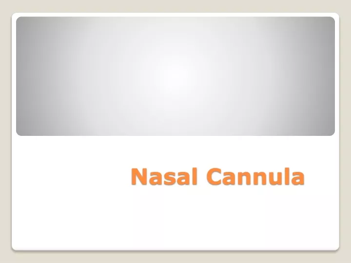 nasal cannula