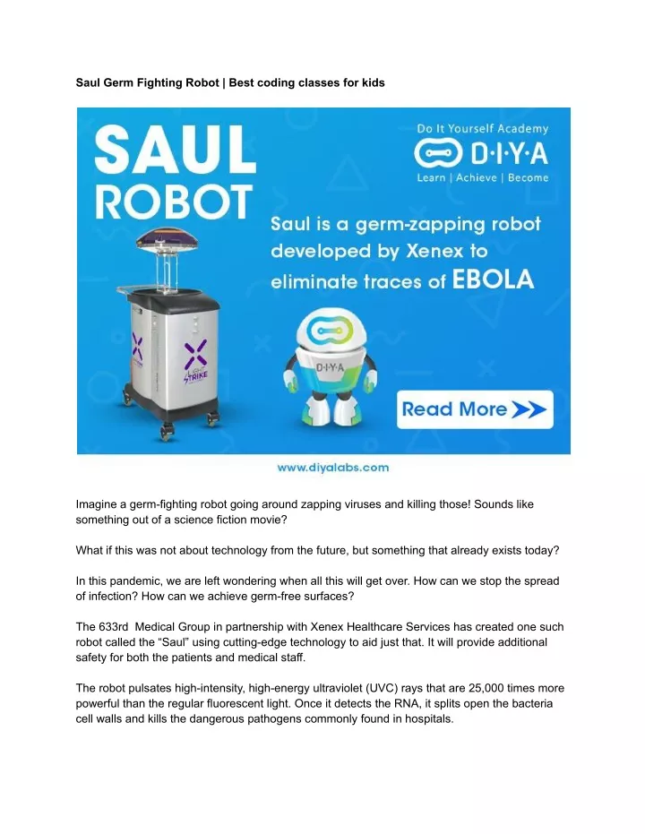 saul germ fighting robot best coding classes