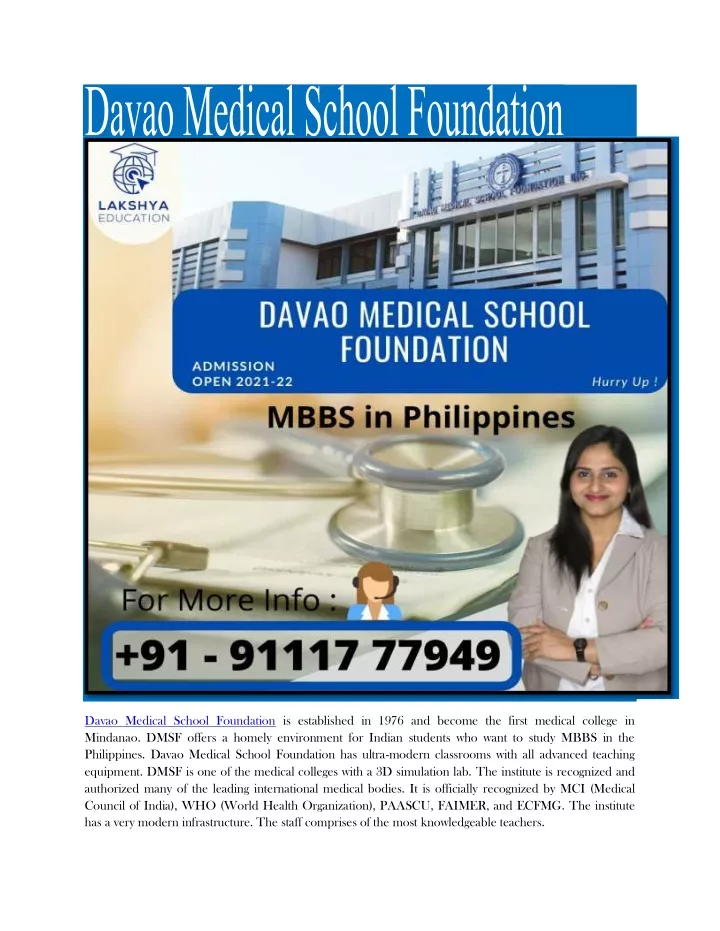 davao medical school foundation is established