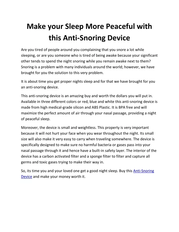 make your sleep more peaceful with this anti
