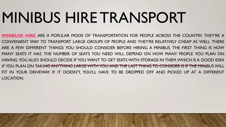 minibus hire transport