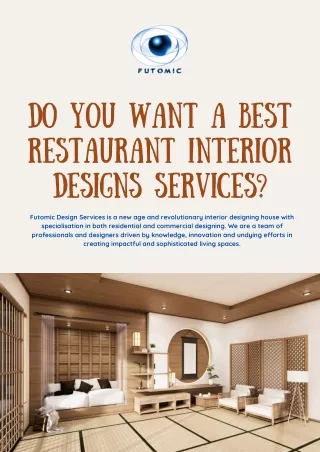 Do you want a Best Restaurant Interior Designs Services?