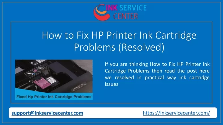 how to fix hp printer ink cartridge problems resolved