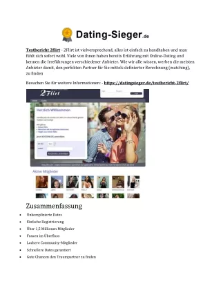 Testbericht 2flirt Datingsieger - Dating-sieger.