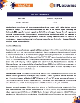 IIFL Securities Dalmia Bharat Ltd