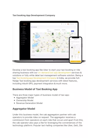 Taxi booking App Development Company