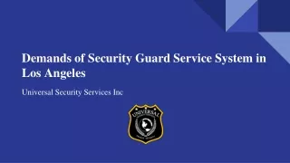 What Are the Demands of Security Guard Service System in Los Angeles?
