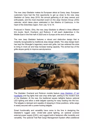 New Jeep Gladiator Makes European Febut at Camp Jeep