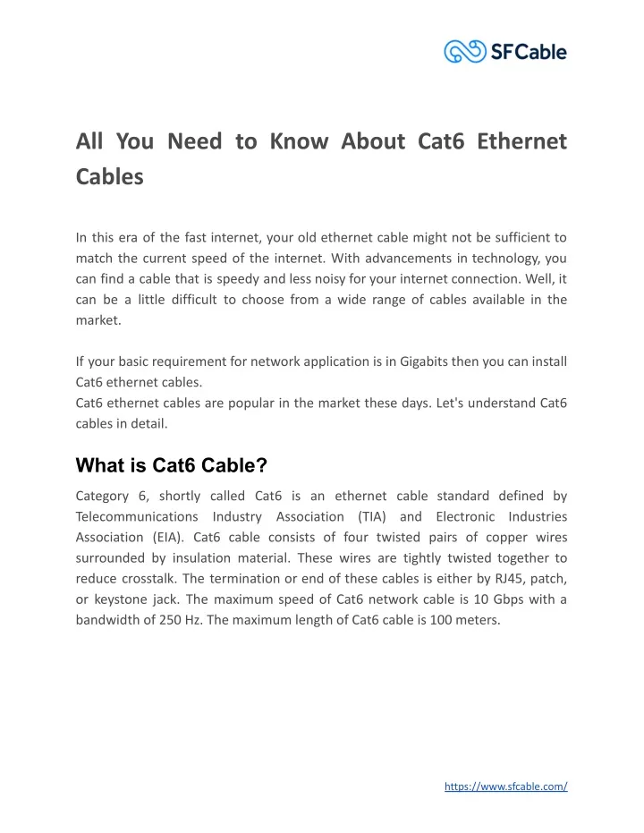 all you need to know about cat6 ethernet cables