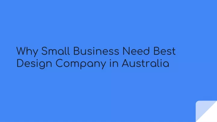 why small business need best design company in australia