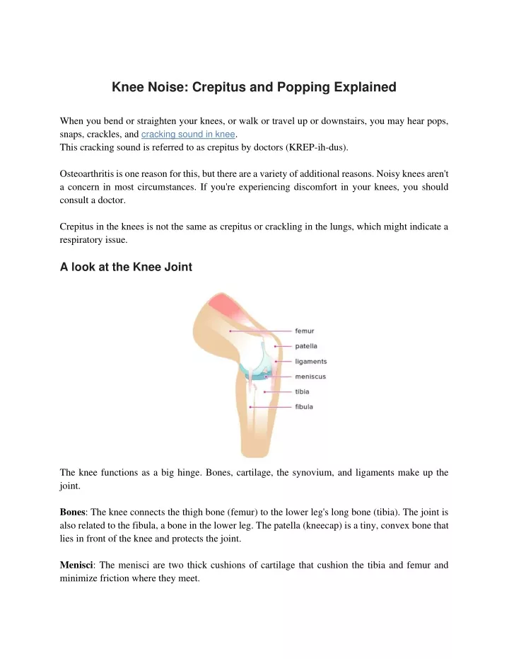 PPT - Knee Noise_ Crepitus And Popping Explained PowerPoint ...