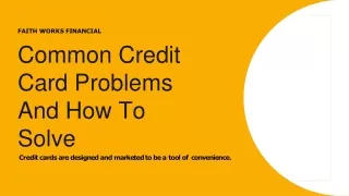 common credit card problems and how to solve