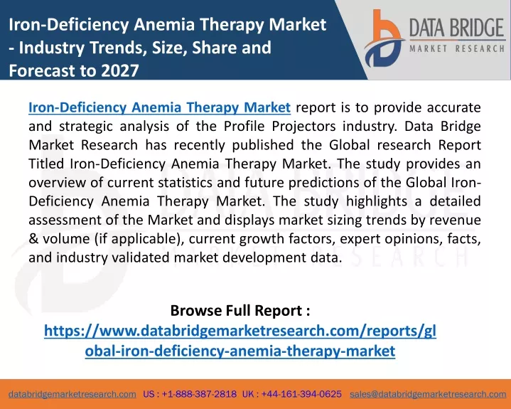 iron deficiency anemia therapy market industry