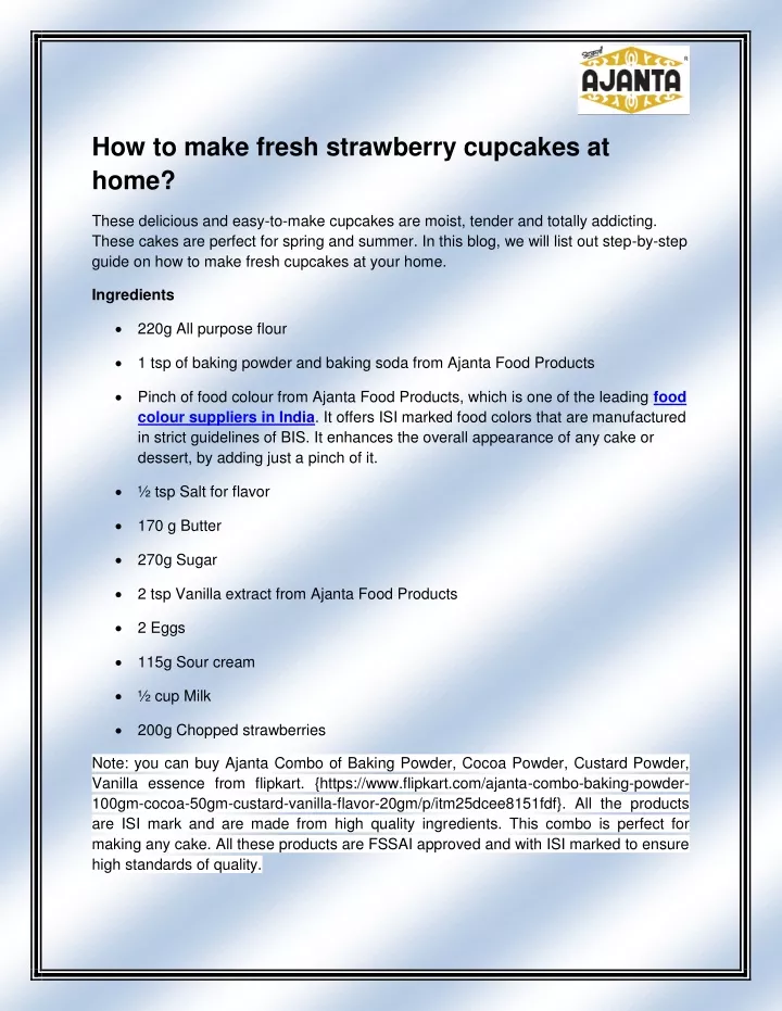 how to make fresh strawberry cupcakes at home