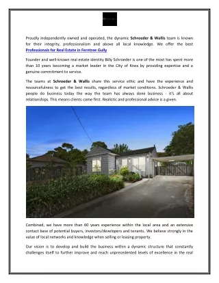 Professionals for Real Estate in Ferntree Gully