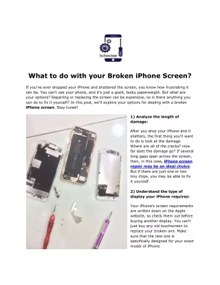 What to do with your broken iPhone screen?