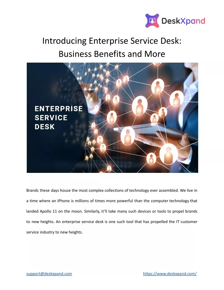 introducing enterprise service desk business