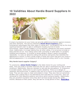 10 validities about hardie board suppliers in 2022