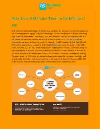 why does seo take time to be effective