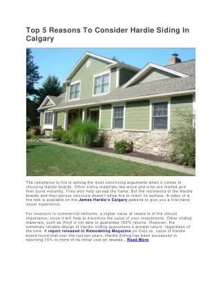 top 5 reasons to consider hardie siding in calgary