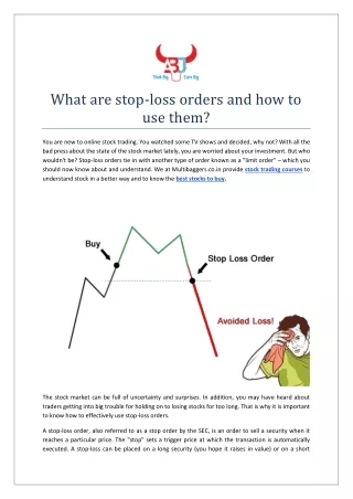 what are stop loss orders and how to use them