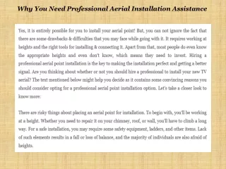 why you need professional aerial installation