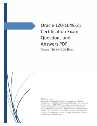 Oracle 1Z0-1049-21 Certification Exam Questions and Answers PDF