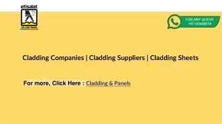 Cladding Companies| Cladding Suppliers | Cladding Sheets