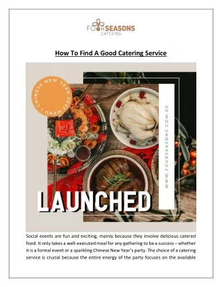How to Find a Good Catering Service  Four Seasons Catering
