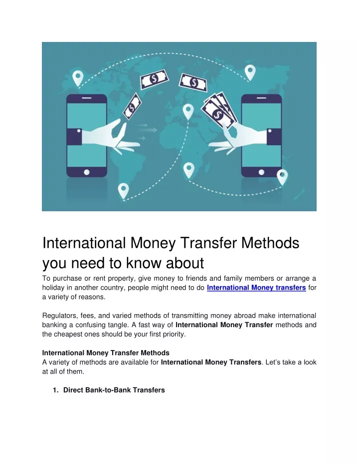international money transfer methods you need