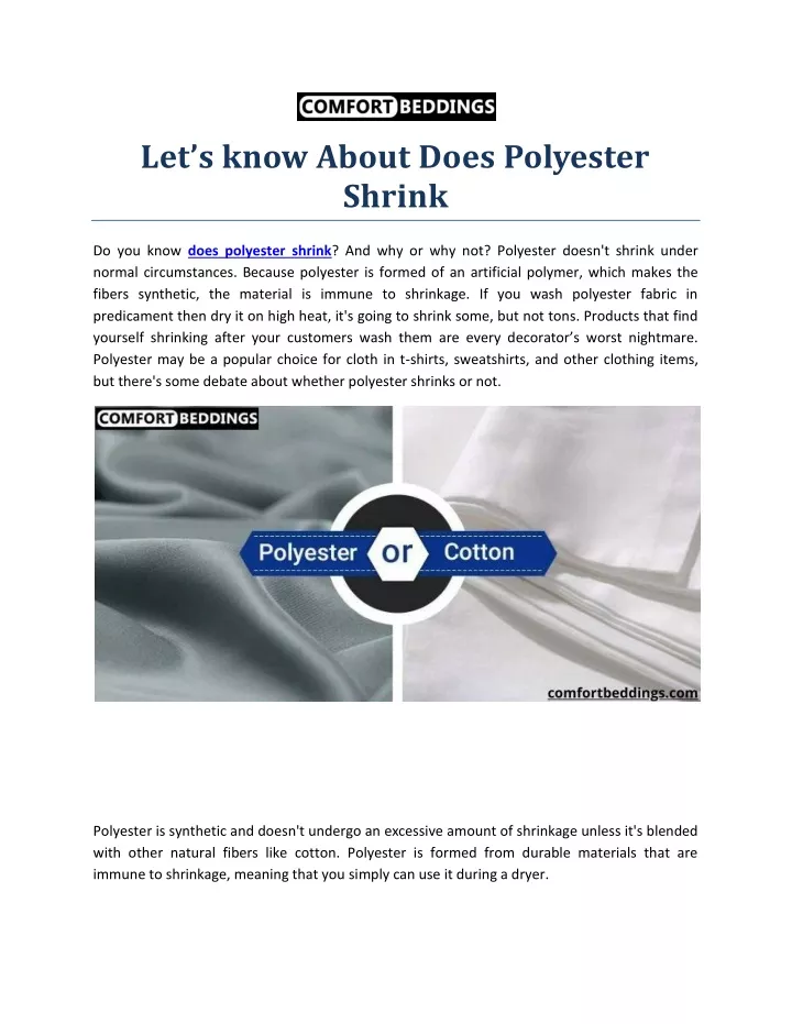 let s know about does polyester shrink